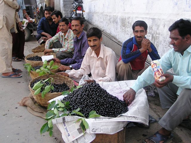 Jamun fruit being sold in markets.