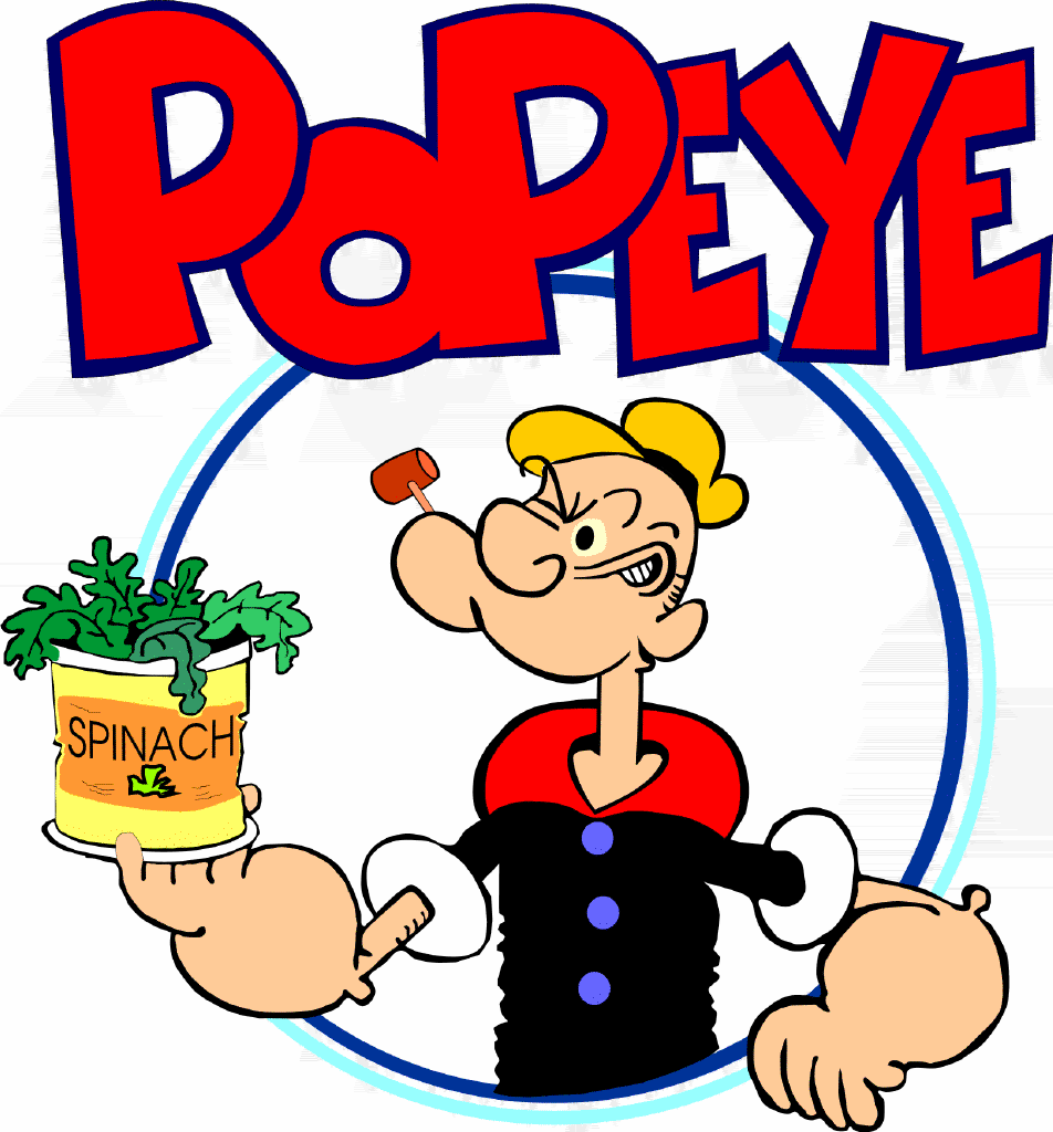 Popeye eating spinach