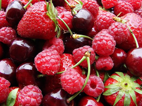 Exotic red foods cherries
