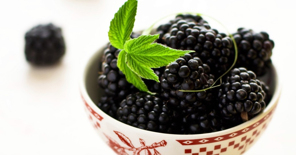 Healthy and ripe blackberry fruit